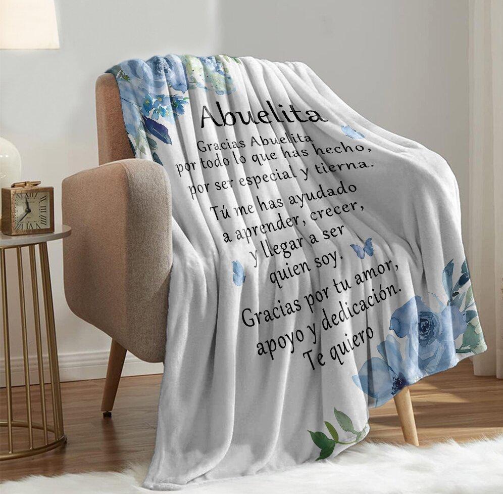 Gift To Abuelita Abuelo Mama Papa Thin Blankets for Anniversary Birthday Father's Day Mother's Day Festival Gift Four Season Use