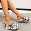 2026 New Summer Slippers Platform Embroidered Slippers Fish Mouth High Heels Sandals Thick Sole Fashion Wear Women's Shoes