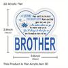 1pc Contemporary Acrylic Sign 'Brother' Table Decor - Heart-Shaped 2D Flat Design with Blue & White Text, Farmhouse Living Room Desktop Decoration