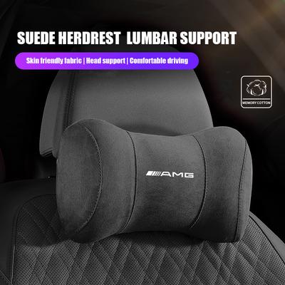 Car Headrest Neck Support Seat Lumbar Cushion Breathable Soft Neck Pillow Auto Accessories For Mercedes Benz AMG A B C E G CLA