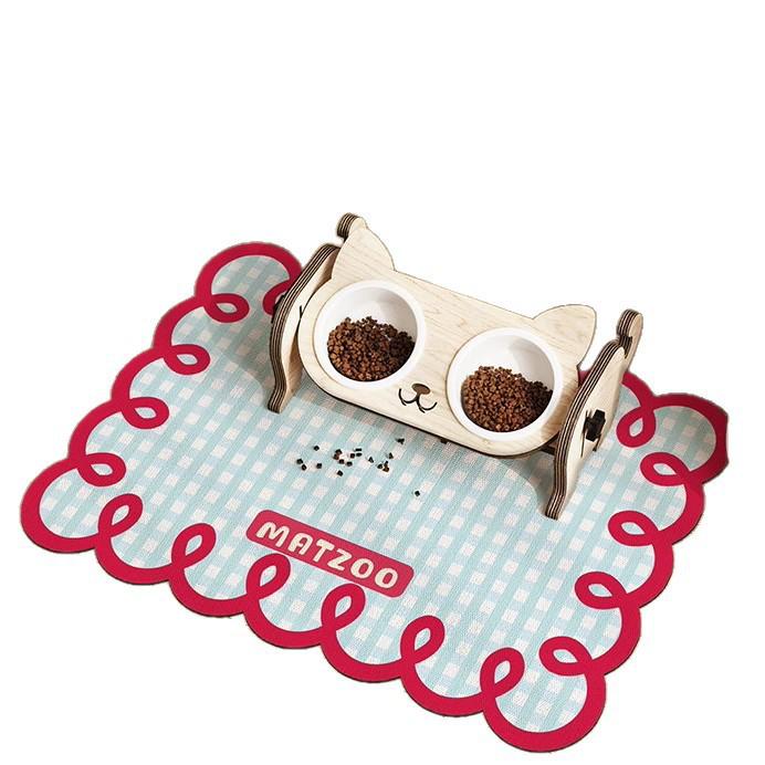 Ins Style Plaid Mud-Resistant Pet Feeding Mat - Splash-Proof, Dirt-Resistant, Easy To Clean for Cats and Dogs