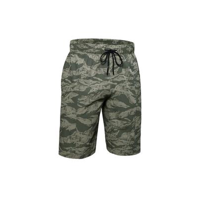 UA Baseline Woven Basketball Mid Rise Loose Fit Drawstring Casual Shorts Men Shorts Green 1351291-388