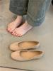 Gentle fairy ballet single shoes sweet suede round head light mouth soft sole grandma shoes ladyshoes
