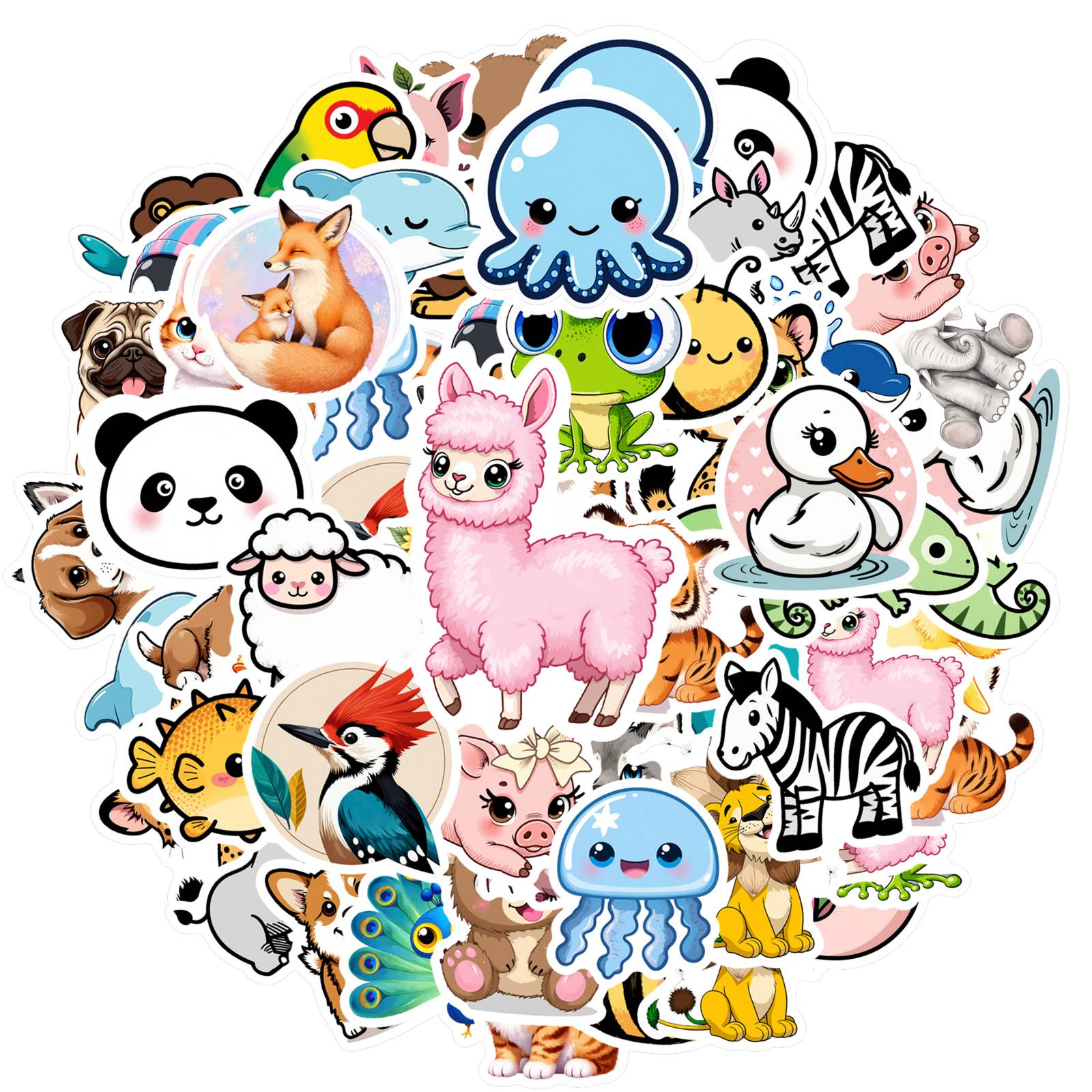 35pcs-70pcs Cute Cute Stickers Cartoon Animal  Stickers  Stickers For Guitar Laptop Helmet Skateboard DIY Phone
