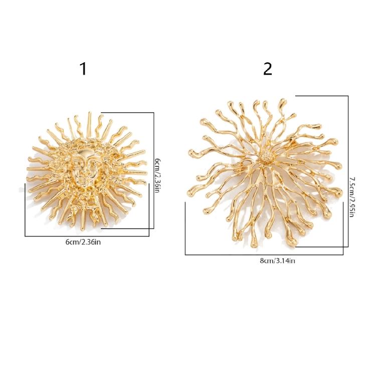 Exquisite Sun Symbol Brooch Stylish Embossed Lapel Pin Featuring Detailed Embossing for Gift Giving Occasions