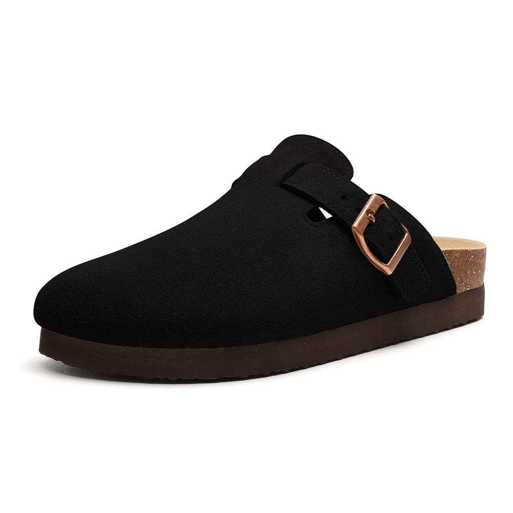 Fashion Comwarm Thick Plaform Clogs Men Classic Cork Slippers Fashion Leather Mules Male Beach Shoes Arch Support Outdoor Flats Shoes
