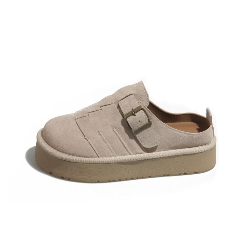 Baotou half slippers women's outer wear autumn new versatile trendy non-slip thick-bottomed casual muffin