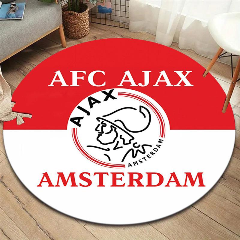 Tappeto Rotondo AFC Ajax, Tappeto per Soggiorno Camera da Letto Divano Sala Giochi Decorazione, Tappetino Antiscivolo