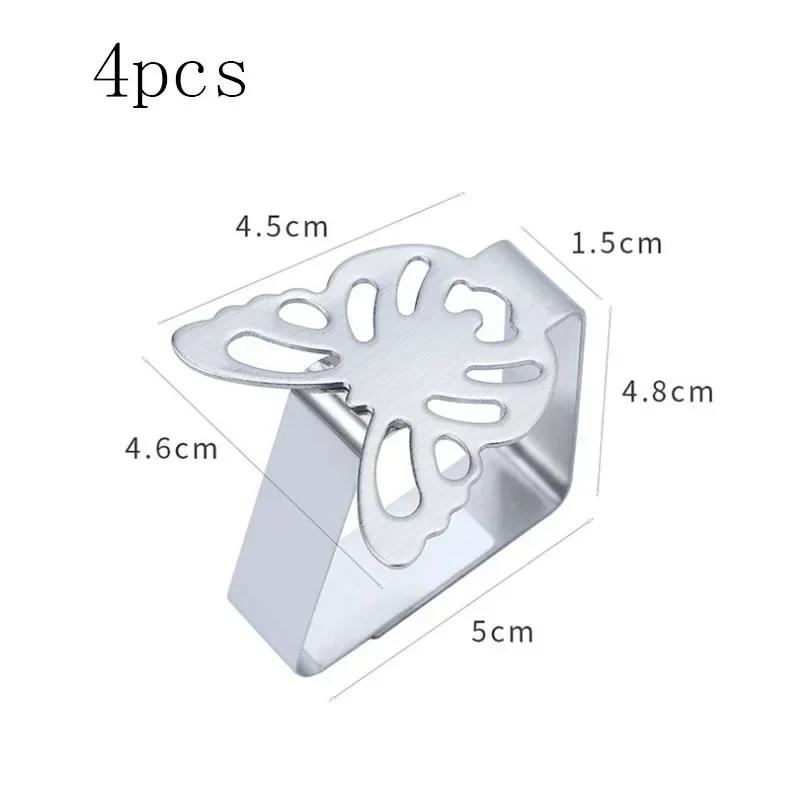 4PCS Stainless Steel Tablecloth Clips Decorative Leaf Tablecloth Clamp Holder Table Cover Clamps for Picnic BBQ Wedding Decor