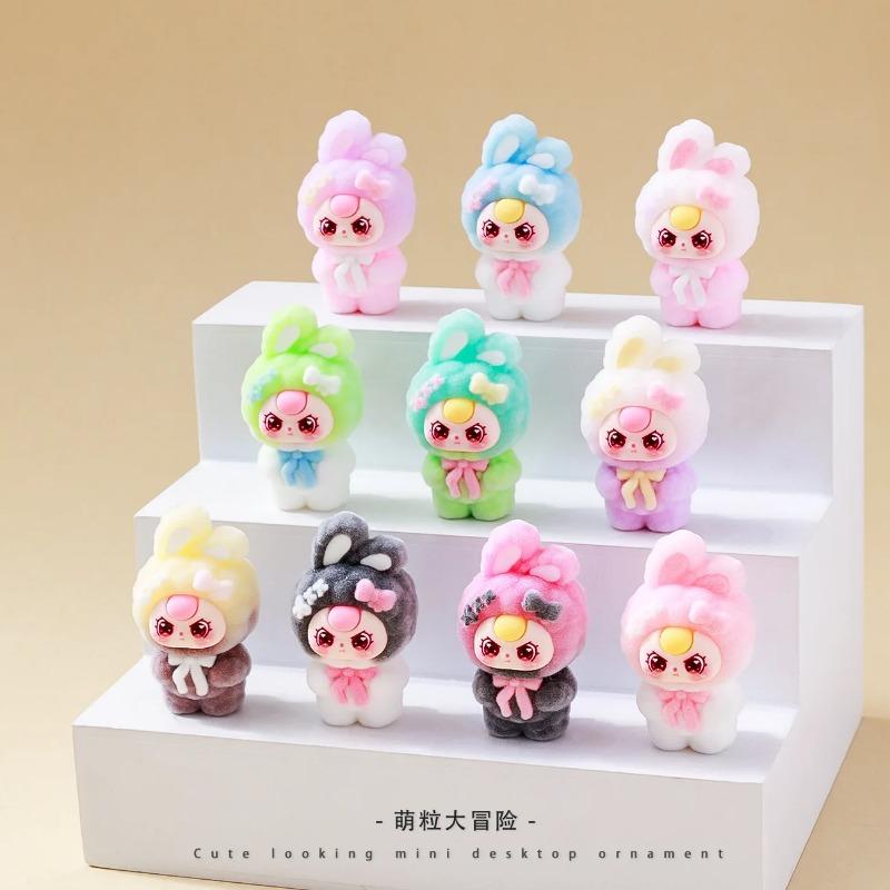 9 adet/10 adet Set Babythree Figür Oyuncak Mini Kedi Figür Masaüstü Dekorasyonu Model Süsler Oyuncaklar Erkek Kız Noel Hediyeleri