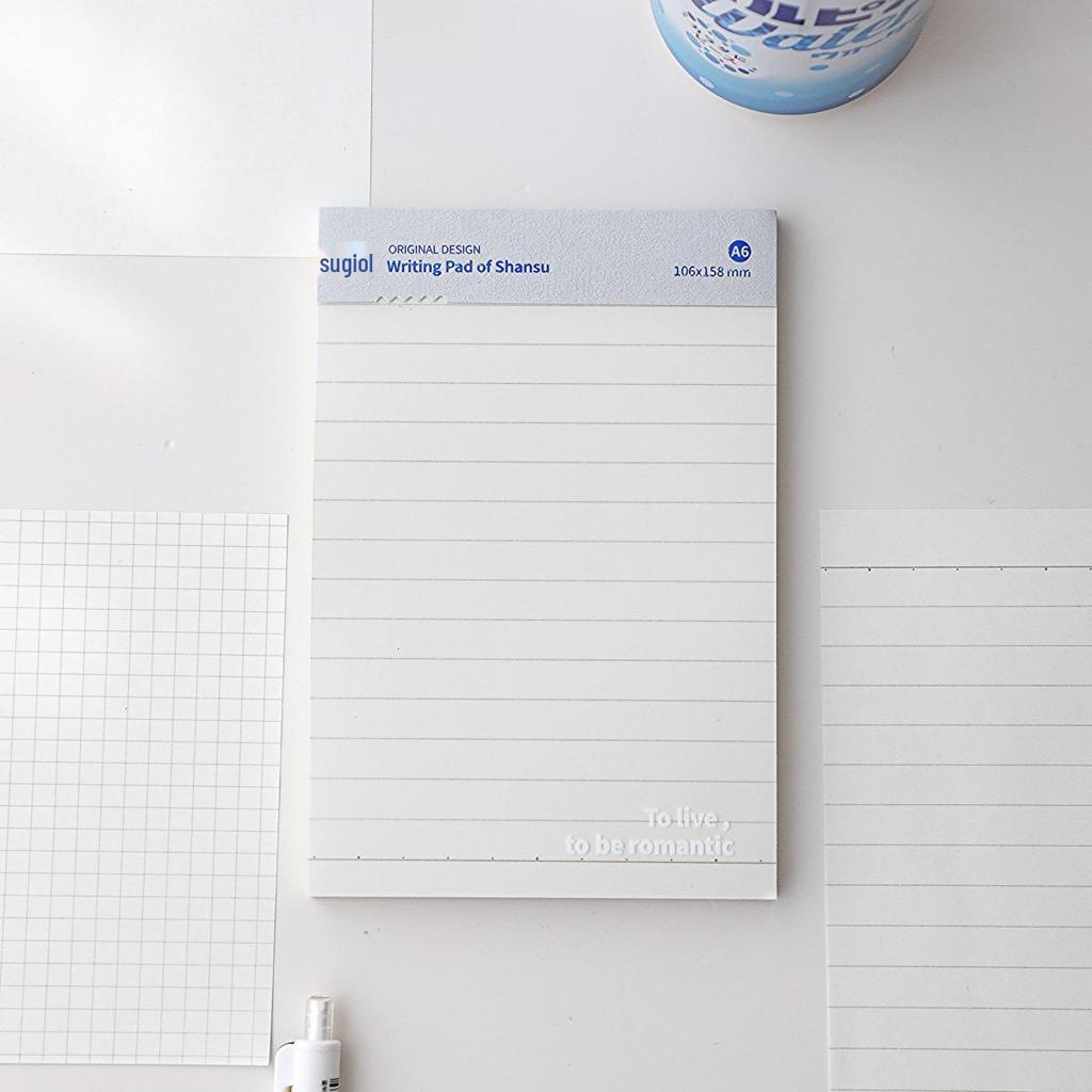 Modrý smrk Minimalistický výklopný zápisník: Studijní poznámkový blok s linkami, mřížkou a prázdnými stránkami, který lze odtrhnout.