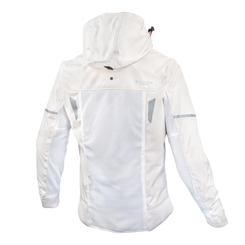 Enigma 2025 Model Motorcycle Mesh Jacket for Spring, Summer, and Fall, 25-003 EN-003 CE Level 2 Protector, Radiance Hoodie, Silver, Size L