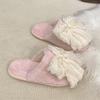 Thick-bottomed Bow Slippers for Women's Wear New Fashionable Pearl Versatile Casual Sandals Soft-bottomed Comfortable One-word Slippers