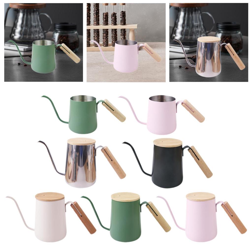 Cafetière Goulot d'oie Durable en Acier Inoxydable Poignée Thermoisolée Dripper pour Pour-over pour la Maison et le Bureau