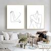 Home Decor Prints Painting Nordic Black And White Line Woman Pictures Wall Art Modular Canvas Poster Modern Bedside Background