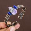 Natural Russian Charoite Gemstone Copper Wire Wrap Cuff Bangle Adjustable F8h66