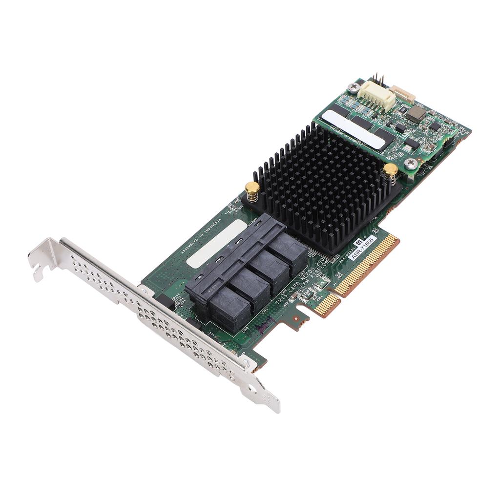 Placă de controler RAID SAS 8643 cu 4 porturi, PCIe X8 de înaltă performanță, cu matrice ASR 71605, 1 GB cache și 6 GB, cu 4 porturi