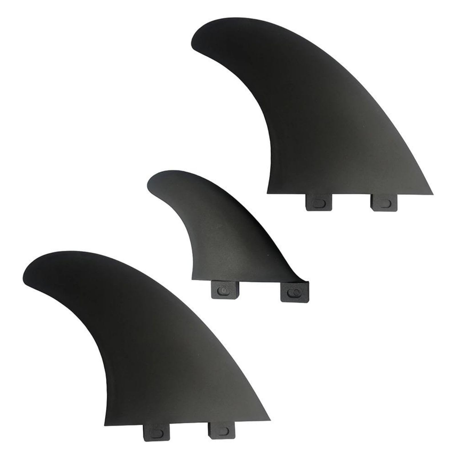 nanomaru Universal FCS Twin Fin 2+1 Stabilizer Board Fins Mid-Length Surfing Shortboard Carbon Black 3-Piece Set