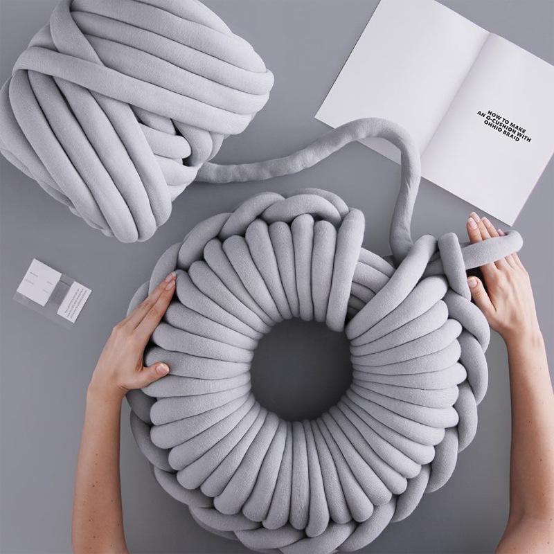 Cărticica Roșie DIY Fir Gros Lână Islandeză & Bumbac Pătură Tricotată Nordică