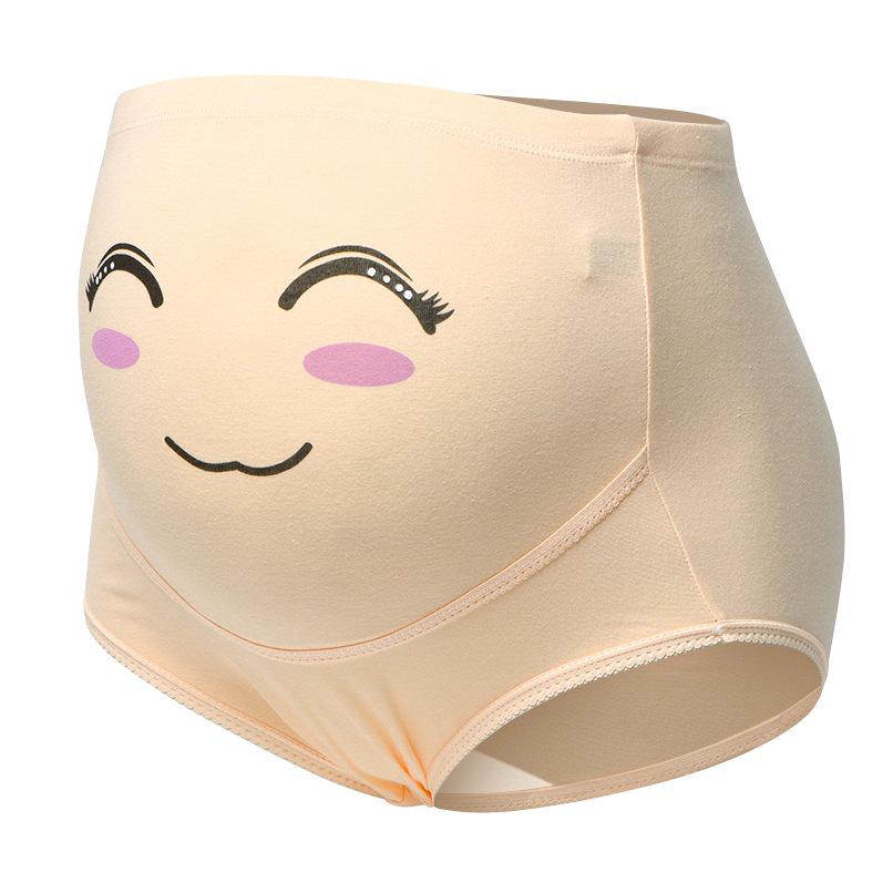 Verstellbare Baumwoll-Umstandsslip mit hohem Bund und Bauchstütze