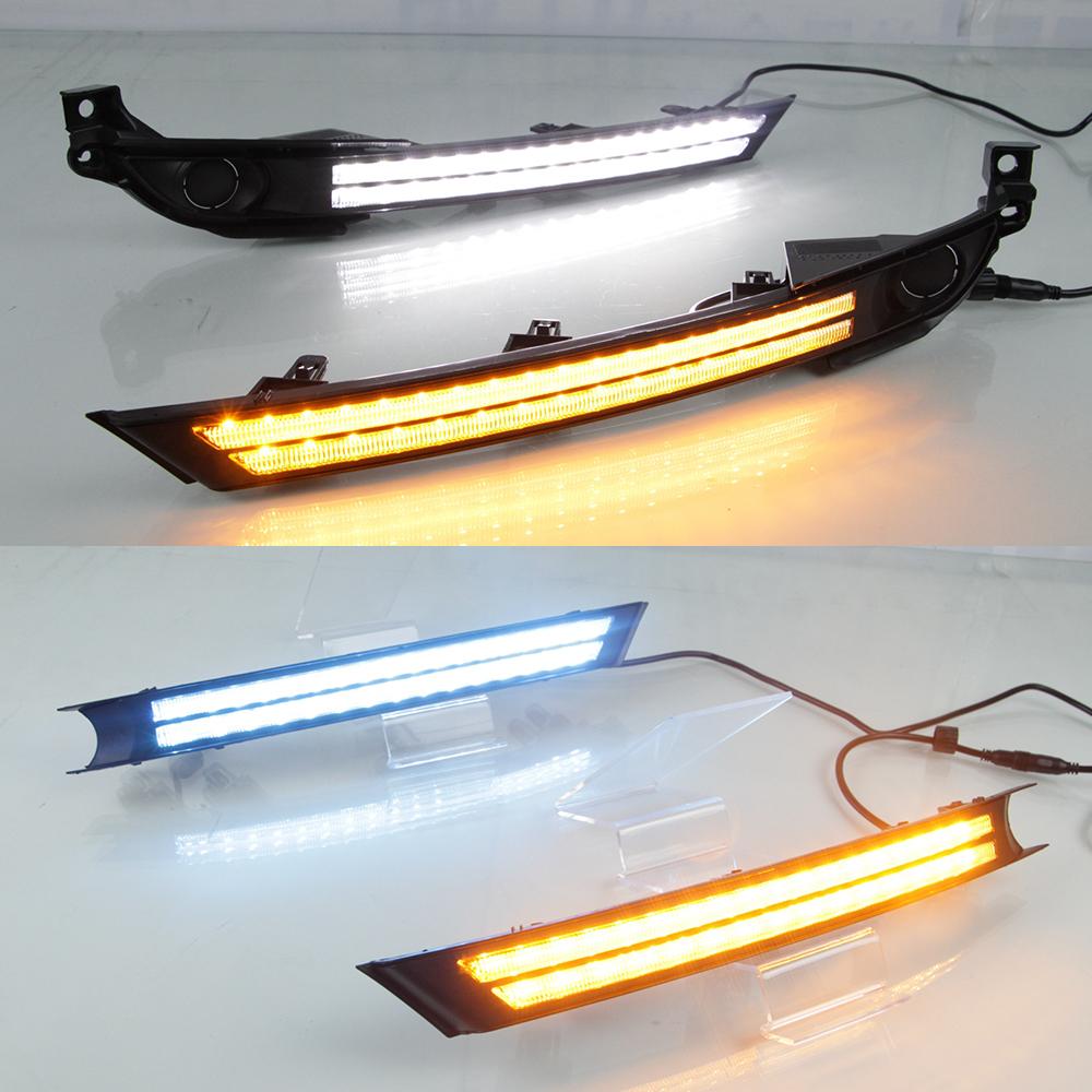 1 Pair LED Daytime Running Light fog lamp DRL with turn signal night