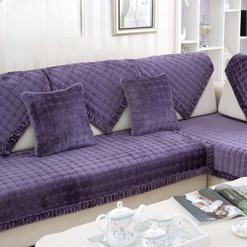 Zimní minimalistický moderní flanelový polštář na pohovku Krátké plyšové potahy na pohovku Protiskluzové