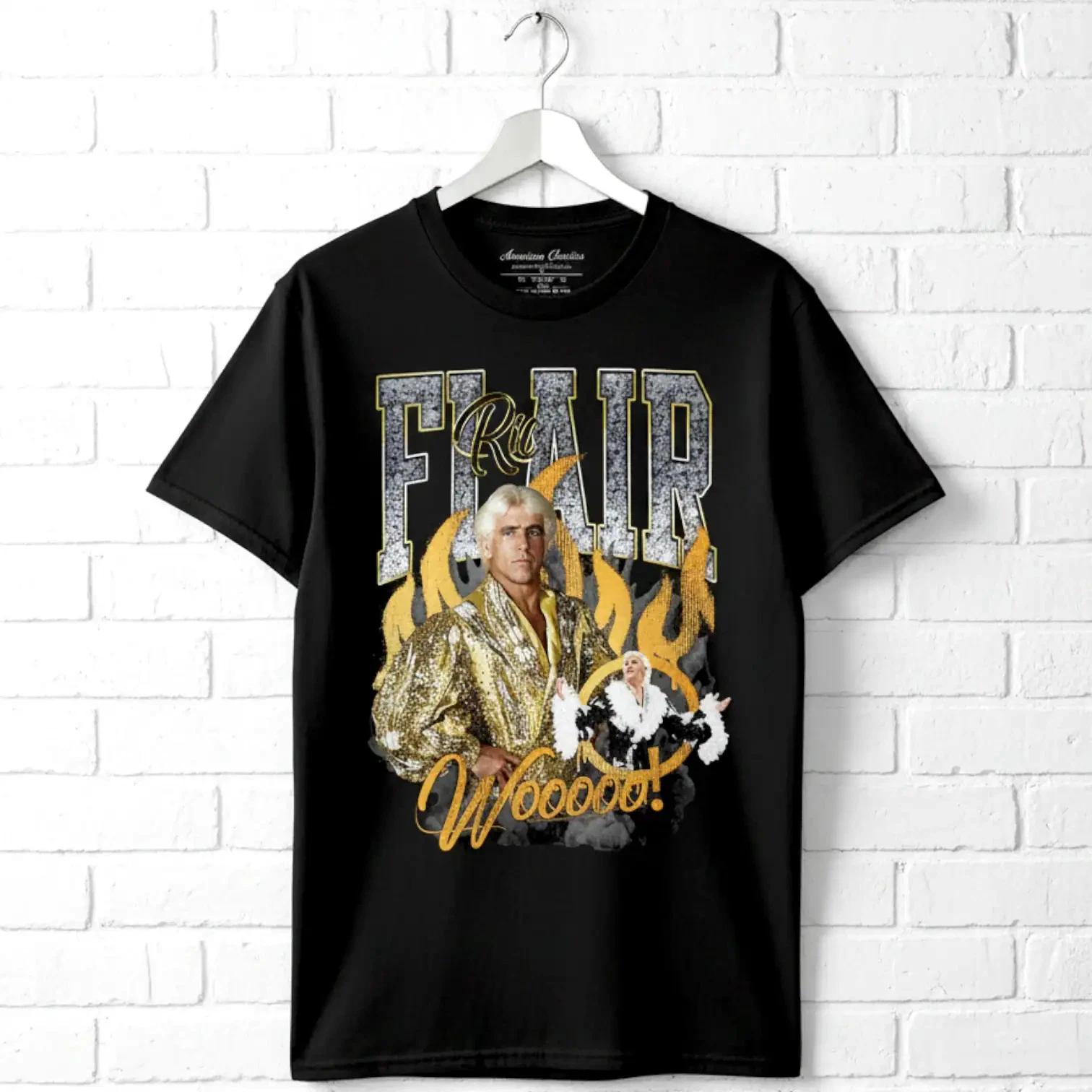 Ric Flair Wooooo Flames Men s T Shirt M