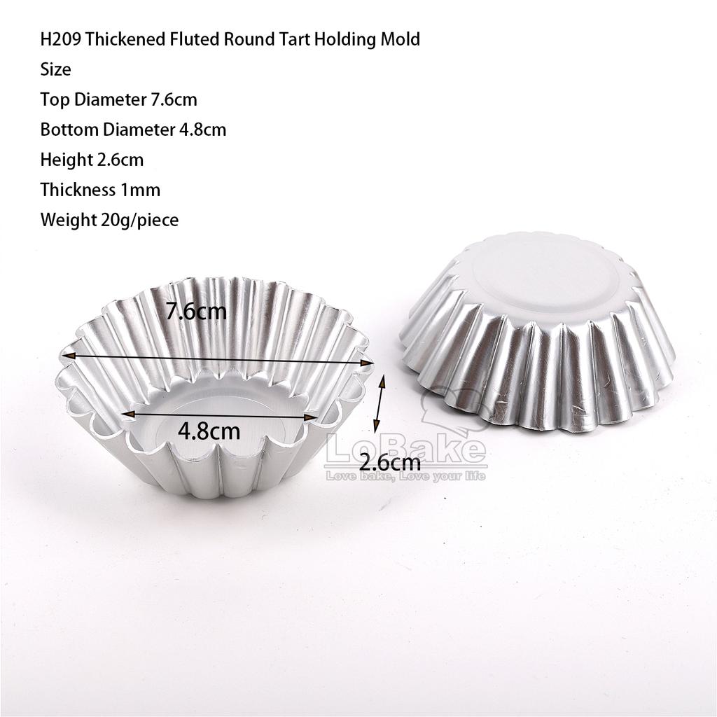 10pcs/lot 1mm Thickened Wall Fluted Round Shape Aluminum Egg Tart Mold Pudding Molds Dessert Holder for DIY Baking Gadgets