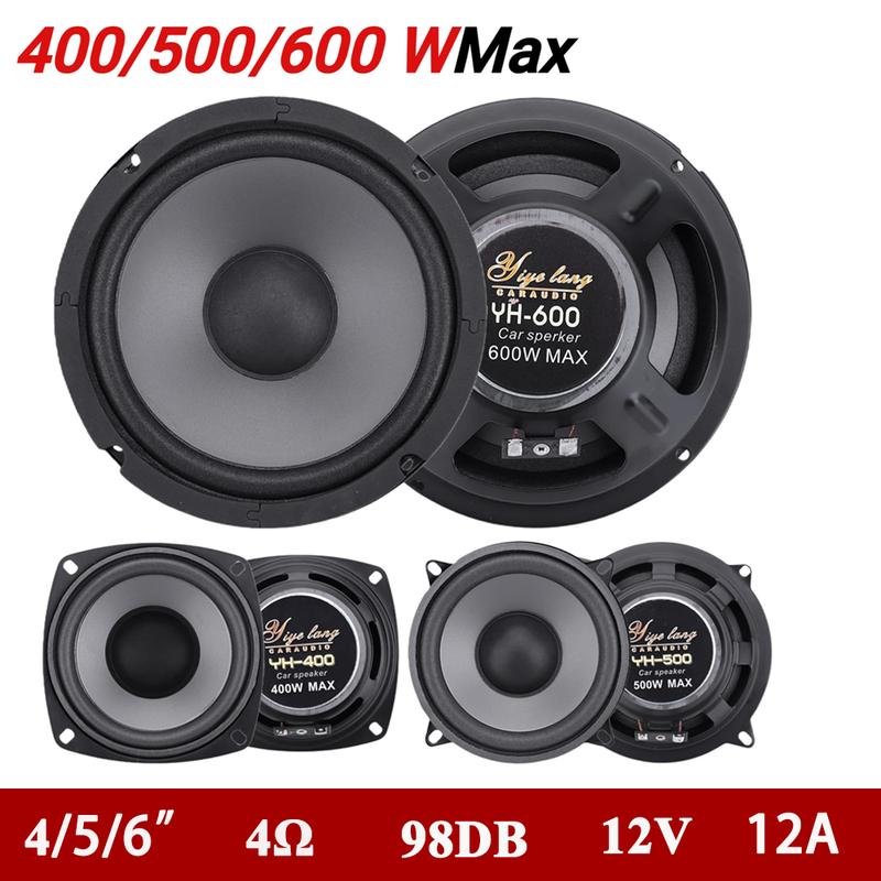 4/5/6 Inch Car Speakers 600W 2-Way Vehicle Door Audio Music Stereo Subwoofer Full Range Frequency Automotive Speakers 1PCS 4inch