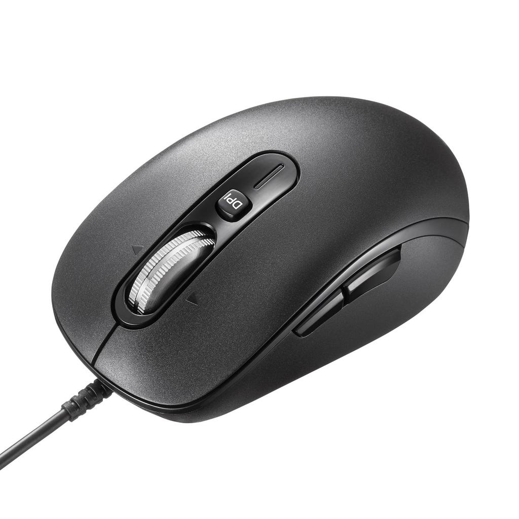 Sanwa Supply Silent Wired Mouse (Tilt Wheel, High-Speed Scrolling) MA-YBS531BK