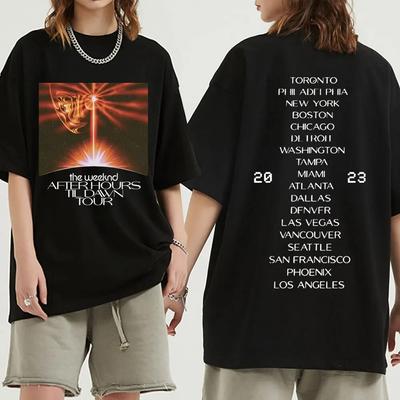 T-shirt Singer The Weeknd Vintage After Hours Til Dawn Tour 2023 Stampa T-shirt Unisex Abbigliamento Donna T-shirt Oversize Streetwear