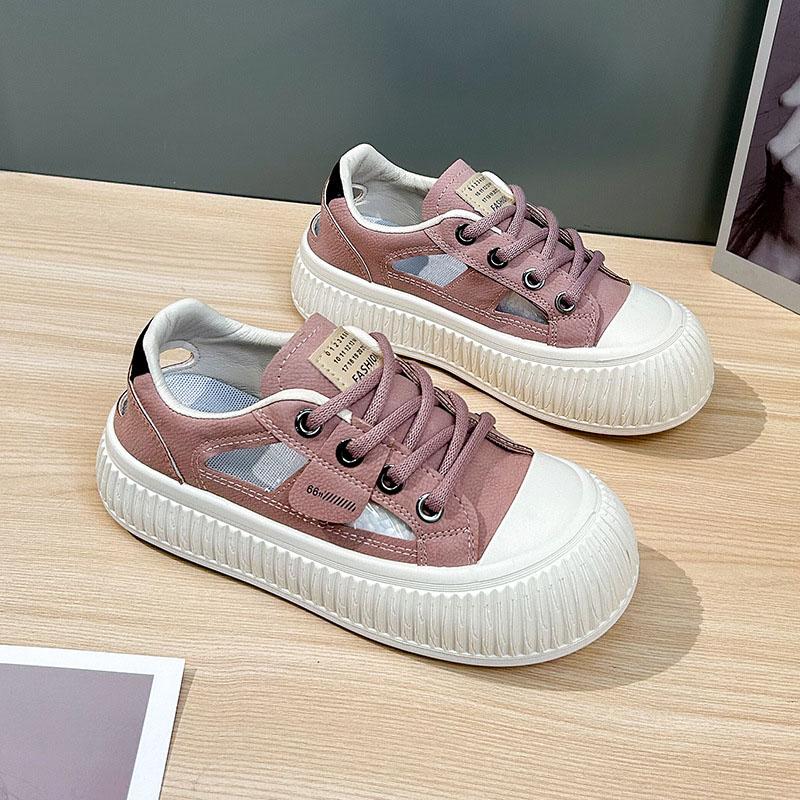 

2025 Лето Новые Корейские Ins Дышащие Белые Туфли Женские Полые Кроссовки Для Отдыха На Толстой Подошве Универсальные Свободные 38 фиолетовый