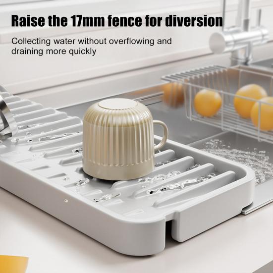 Faucet Drain Pad Water Absorption Drainage Mat Sink Countertop Narrow Edge Design Faucet Splash Guard Kitchen Bathroom Accessory