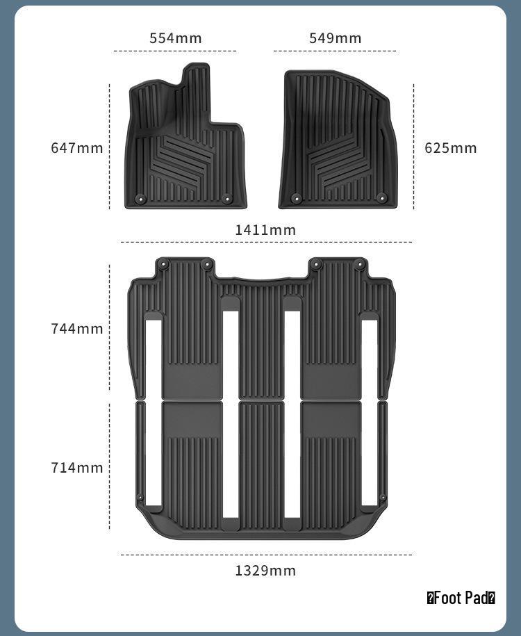 Compatible Floor Mats for 2022-2024 Zeekr 009 & 2025 Volvo EM90 - All TPE Trunk and Floor Mats
