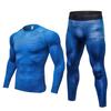 Mens Quick-Dry Compression Gym Set Long Sleeve Top Full-Length Pants Fitness Running Training