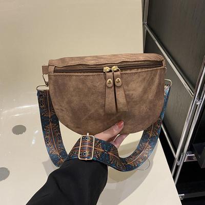 Sacs de Taille en Cuir PU pour Femmes Élégant Hobo Couleur Unie Sacoche Bandoulière Designer de Luxe Sac de Poitrine Large Sangle Mode Sac Banane CLE