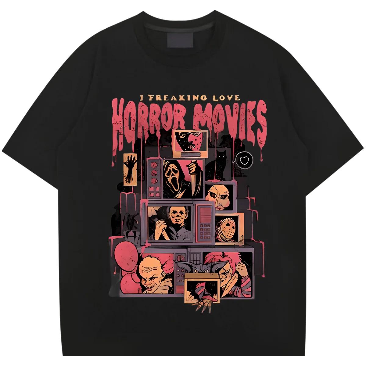 

Horr O-образный вырез свободная рубашка большого размера ретро Harajuku для мужчин топы графические хип-хоп футболка уличная футболка удобная эластичная одежда XXXXXL чёрный