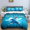 Modischer Fußballstar R-Ronaldo Aufdruck Bettwäsche Set Bettbezug Decke Bett Jugend Kinder Mädchen Jungen Luxus Geburtstagsgeschenk