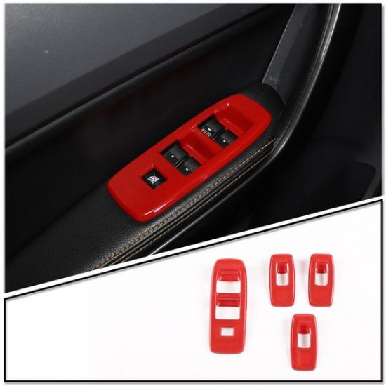 ABS Red Window Lift Switch Button Panel Trim For Ford Ranger Everest 15-22
