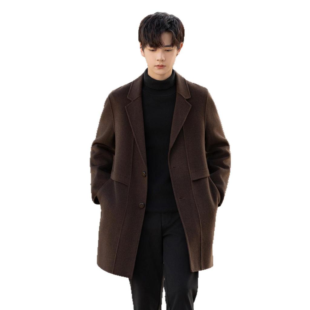 Men's AZ6645 Double-Sided Wool Coat, Mid-Length Korean Style, High-End Suit Jacket for Autumn/Winter 2025