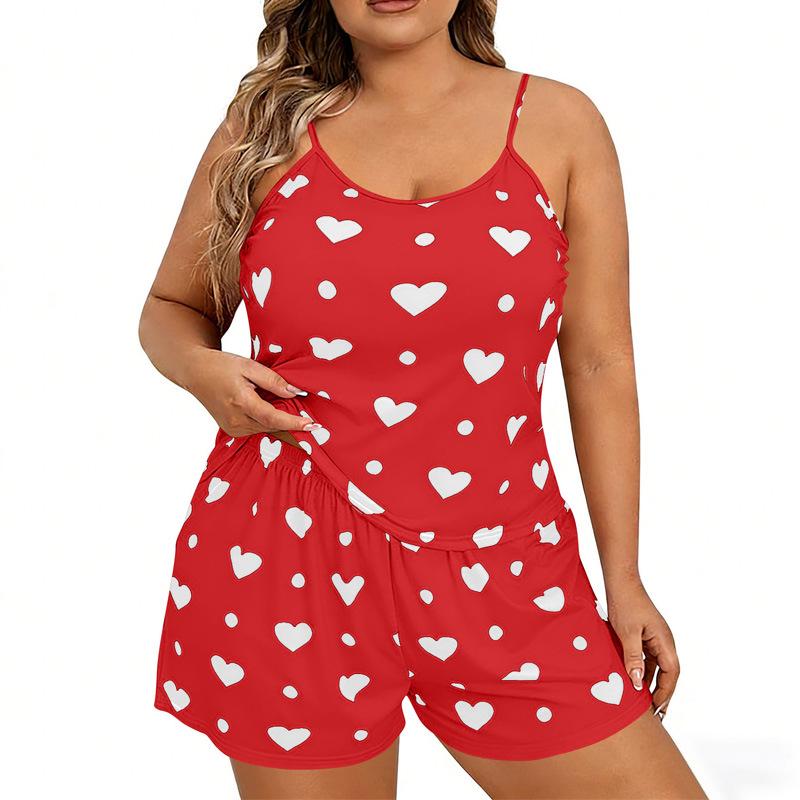 European & American Style Summer Pajama Set - Large Size Women's Camisole & Home Wear for All Seasons