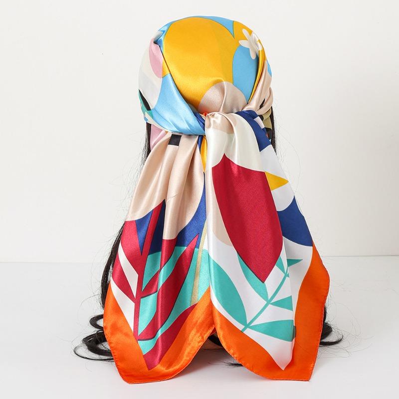 New cashew print silk scarf women's trend versatile shawl satin headscarf 90 square scarf scarf women