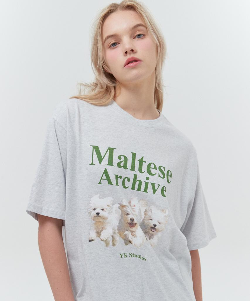 WAIKEI Maltese Archive Short Sleeve T-Shirt Melange White
