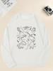 Men's Dinosaur Pattern Casual Crew Neck Sweatshirt, Loose Fit, Slight Stretch Fabric, Perfect for Men