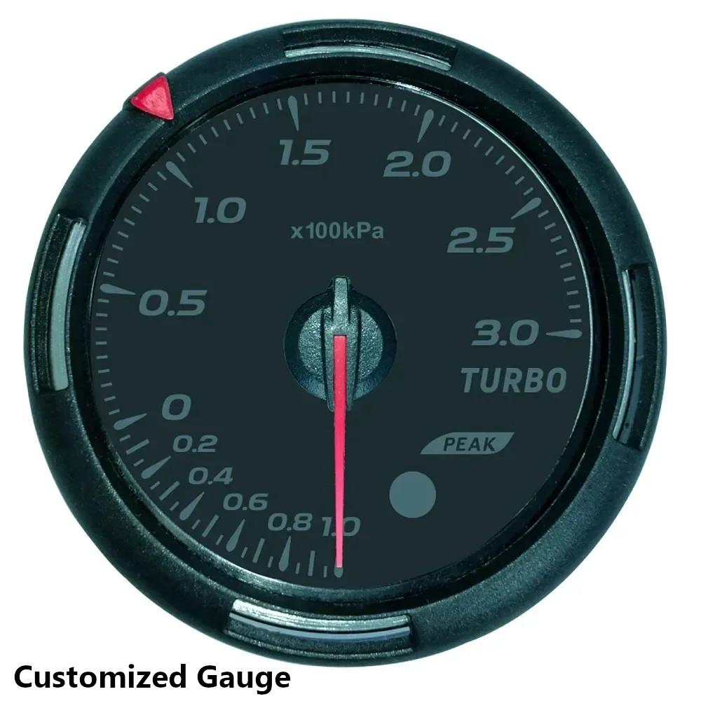 

ized HD 60mm Turbo Boost Pressure Gauge Water Temperature Oil Temp Oil Press RPM Meter Volt Vacuum Car Gauges 64 colors Turbo Gauge