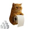 Cat Toilet Paper Holder Cat Funny Paper Towel Holder Wall Mount Tissue Dispenser Rack Resin Animal Statue Room Decor