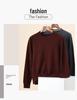 Men's 100% Pure Wool Solid Color Round Neck Sweater - 2025 Autumn/Winter Collection, High-End Base Layer