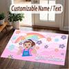 Custom Name Text Crystal Velvet Rug,ms rachel Soft Plush Decorative Non Slip Floor Carpet