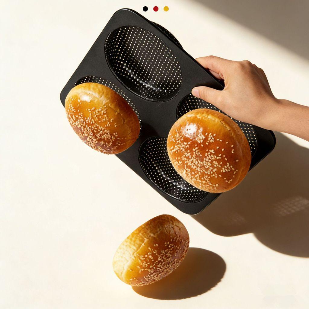 Baking Mold With Nonstick Carbon Steel For Homemade Bread And Buns