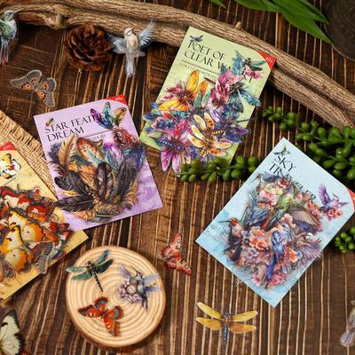 Gugu Forest Memory Series: Retro Art Collage Sticker Pack for DIY Decor